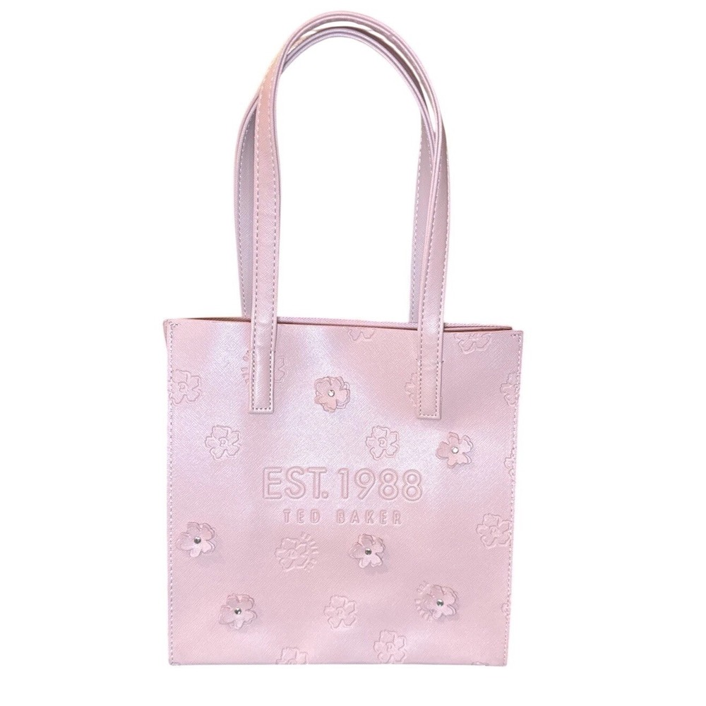 Ted Baker Tote Bag Women Small Pink Floral Debossed 3D Coquette Spring Chic